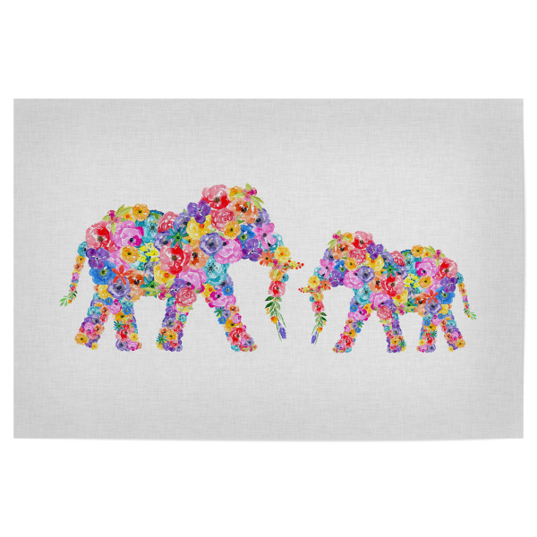 Poster "Floral Elephants" artboxONE - Natur,Floral,Für Kinder,Tiere,Abstrakt
