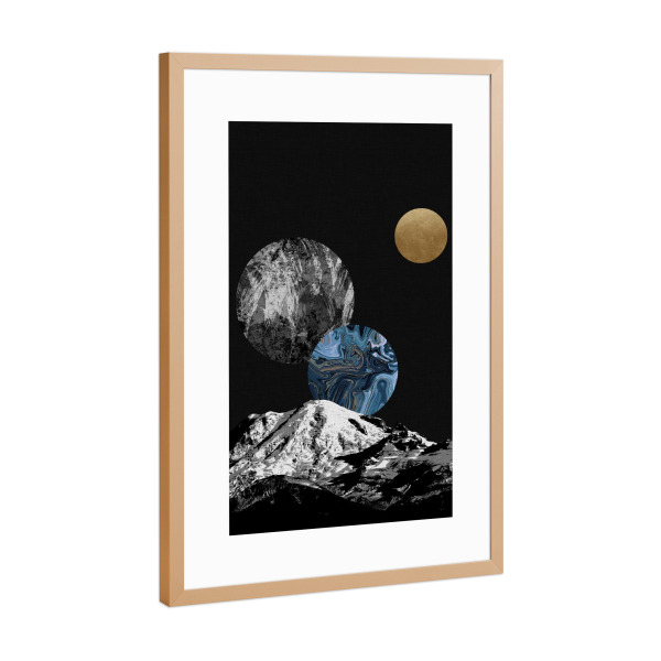 Poster mit Rahmen Kupfer "Space II" artboxONE - Natur,Abstrakt,Schwarzweiß,Marmor,Galaxy