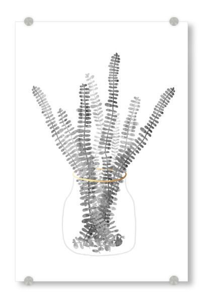 Acrylglasbild "Urban Jungle 3" artboxONE - Natur,Floral,Schwarzweiß - Urban,Jungle,Dschungel,Plant,Pflanze,Livingroom,Living room,Wohnzimmer