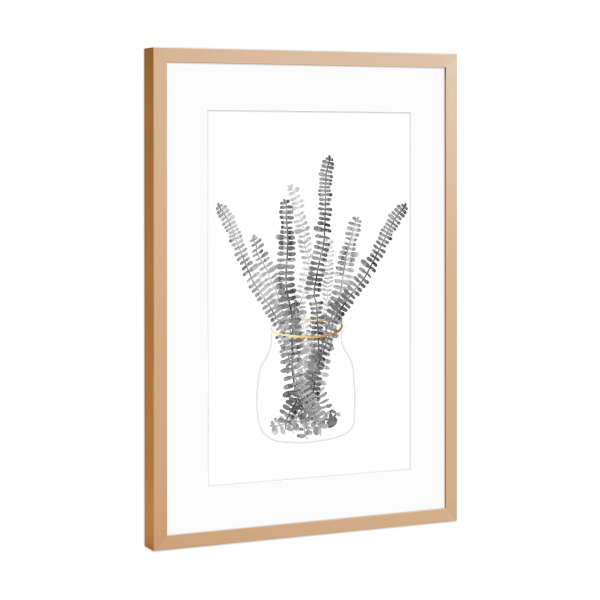 Poster mit Rahmen Kupfer "Urban Jungle 3" artboxONE - Natur,Floral,Schwarzweiß