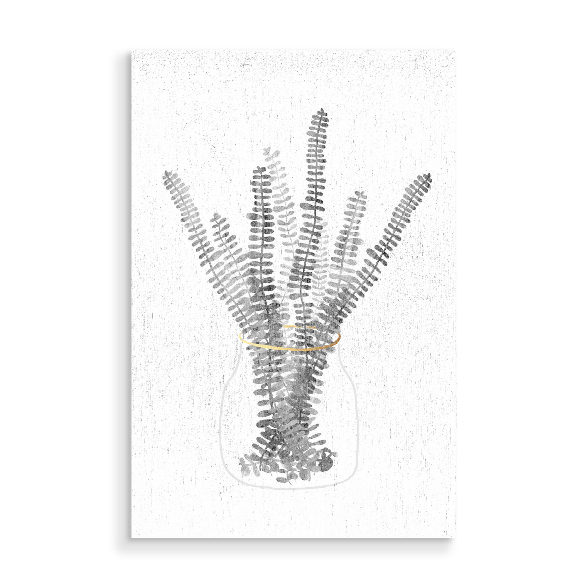 Holzbild "Urban Jungle 3" artboxONE - Natur,Floral,Schwarzweiß - Urban,Jungle,Dschungel,Plant,Pflanze,Livingroom,Living room,Wohnzimmer