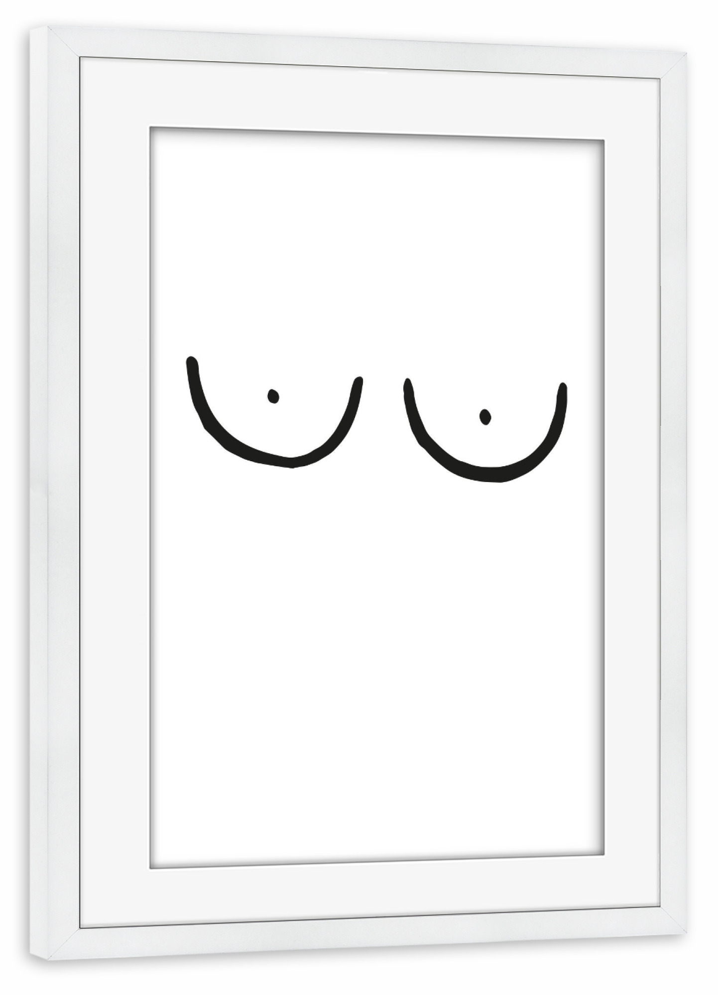 Poster mit Rahmen weiß "Boobs #2" artboxONE - Menschen,Schwarzweiß,Liebe - Brüste,Boobs