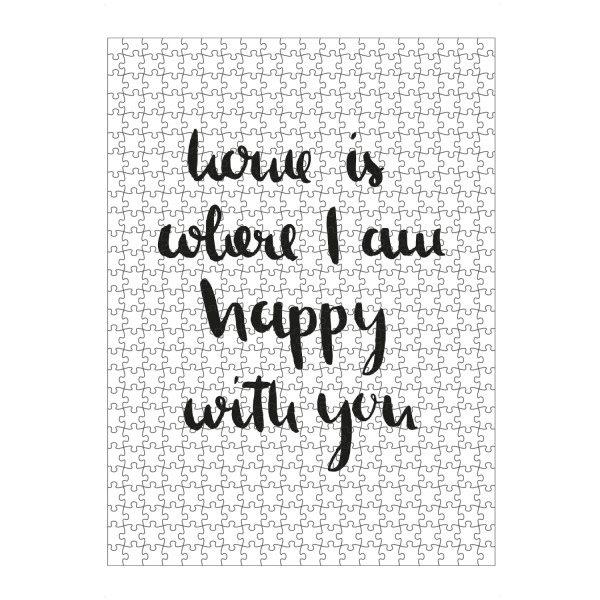 artboxONE Puzzle "Home is where I am happy with you" artboxONE - Schwarzweiß,Liebe - Home - Bild home