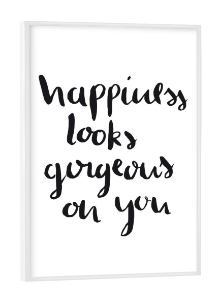 Poster mit weißem Rahmen "Happiness 4" artboxONE - Schwarzweiß,Liebe - Happiness