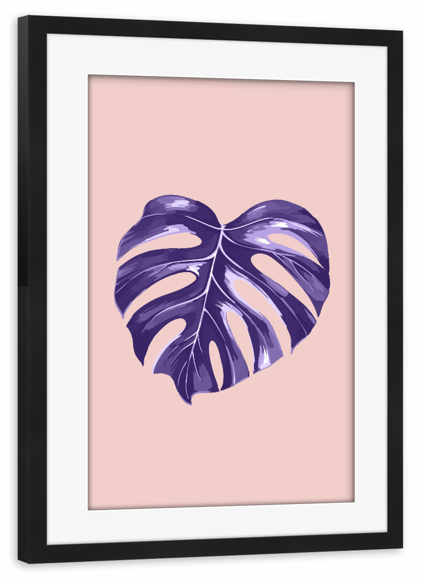 Poster mit Rahmen schwarz "Tropical Leaf Revisited 1" artboxONE - Natur,Floral,Ultraviolet