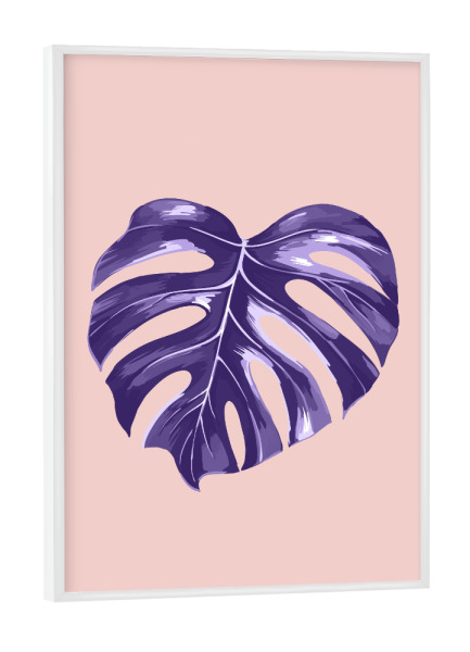 Poster mit weißem Rahmen "Tropical Leaf Revisited 1" artboxONE - Natur,Floral,Ultraviolet