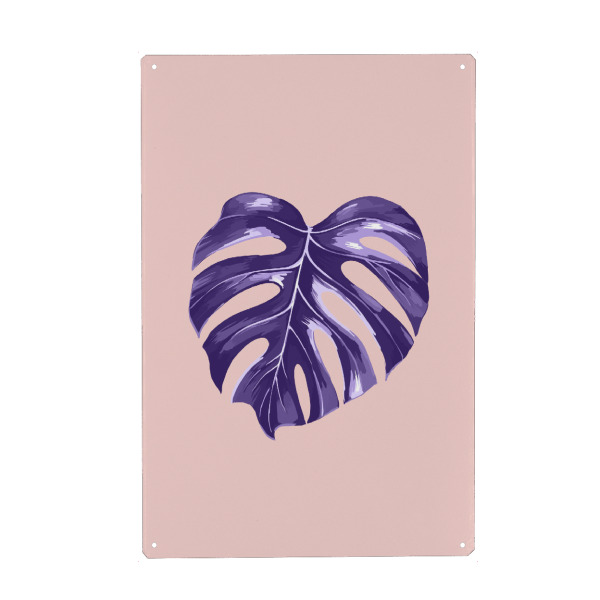 Metall Poster "Tropical Leaf Revisited 1" artboxONE - Natur,Floral,Ultraviolet