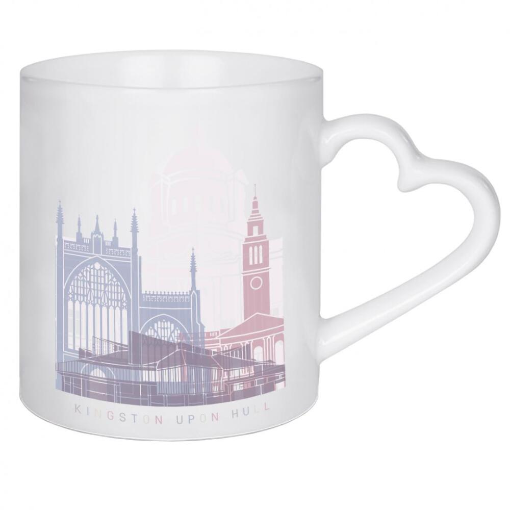 Herztasse "KINGSTON UPON HULL SKYLINE PASTELL" artboxONE - Städte,Architektur