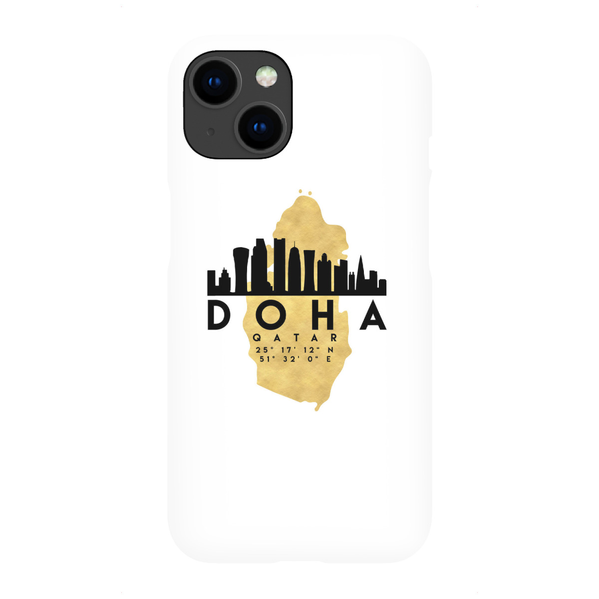 "DOHA QATAR SKYLINE MAP ART"für iPhone - Premium-Case Handyhülle artboxONE