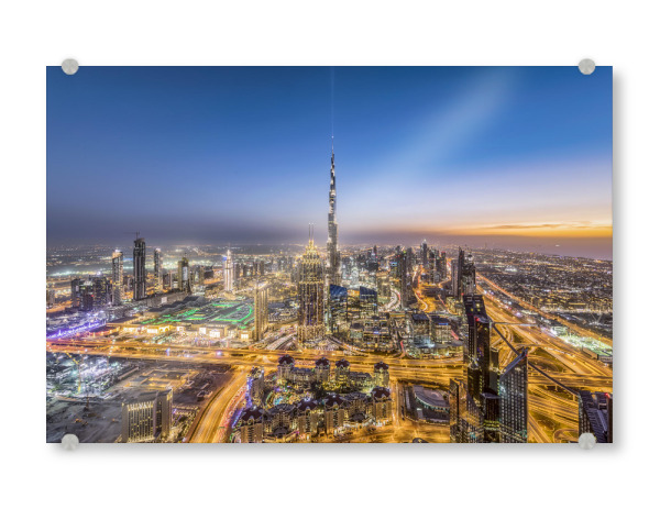 Acrylglasbild "Dubai City at dawn" artboxONE - Städte,Städte / Dubai