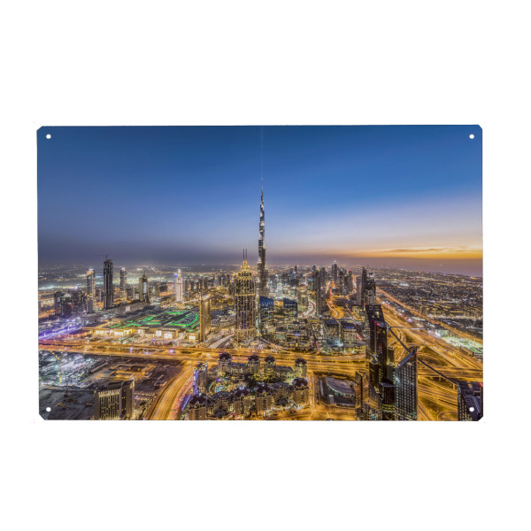 Metall Poster "Dubai City at dawn" artboxONE - Städte,Städte / Dubai