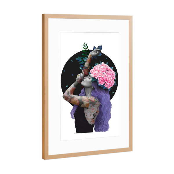 Poster mit Rahmen Kupfer "Just breathe 4" artboxONE - Floral,Menschen,Fashion,Ultraviolet