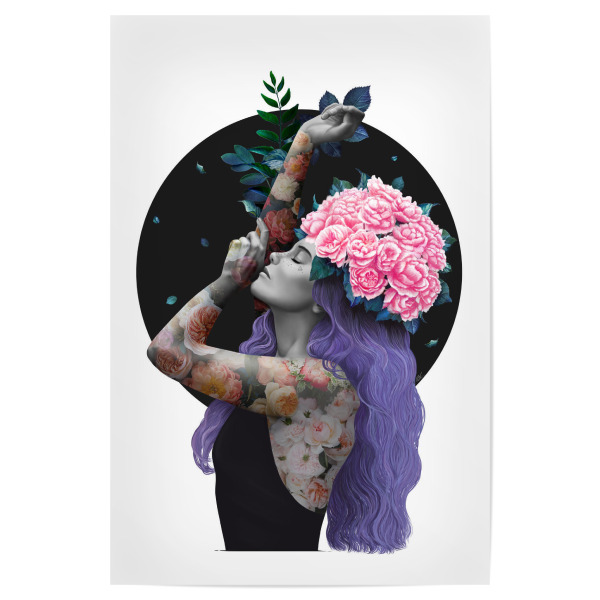 Poster "Just breathe 4" artboxONE - Floral,Menschen,Fashion,Ultraviolet