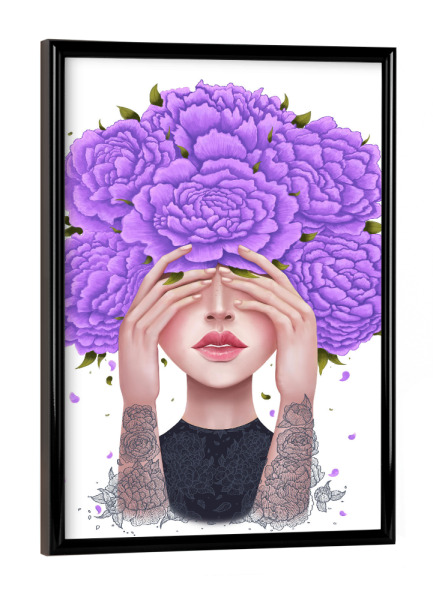 Poster mit schwarzem Rahmen "Ultraviolet beauty" artboxONE - Floral,Menschen,Fashion,Ultraviolet