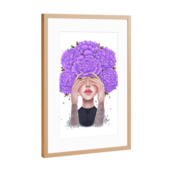 Poster mit Rahmen Kupfer "Ultraviolet beauty" artboxONE - Floral,Menschen,Fashion,Ultraviolet