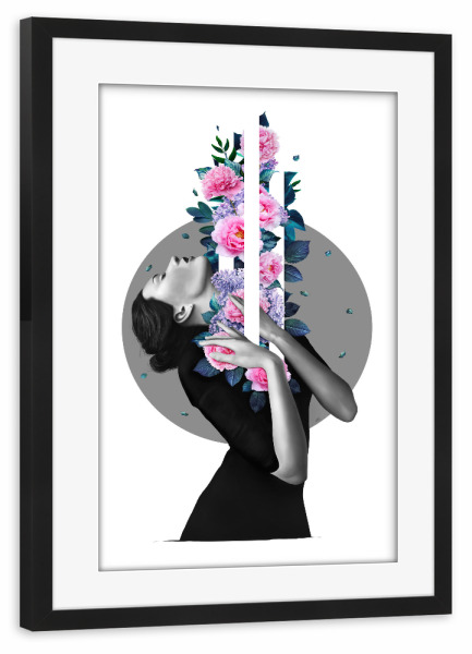 Poster mit Rahmen schwarz "Inside me" artboxONE - Floral,Menschen,Fashion