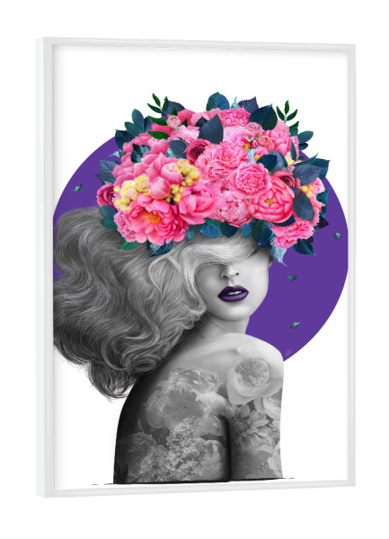 Poster mit weißem Rahmen "Ultraviolet dreams" artboxONE - Floral,Menschen,Geometrie,Fashion,Ultraviolet
