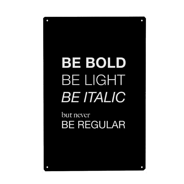 Holzbild "Anti Regular" artboxONE - Typografie,Schwarzweiß,Sport / Motivation