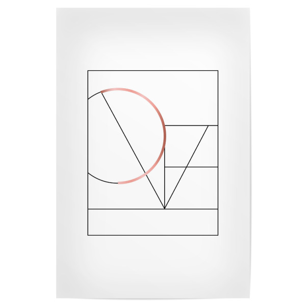 Poster "Love Geo" artboxONE - Typografie,Geometrie,Liebe - Liebe,Geometrie,Striche,Linie,Lines,Rosegold,Kreis,Circle