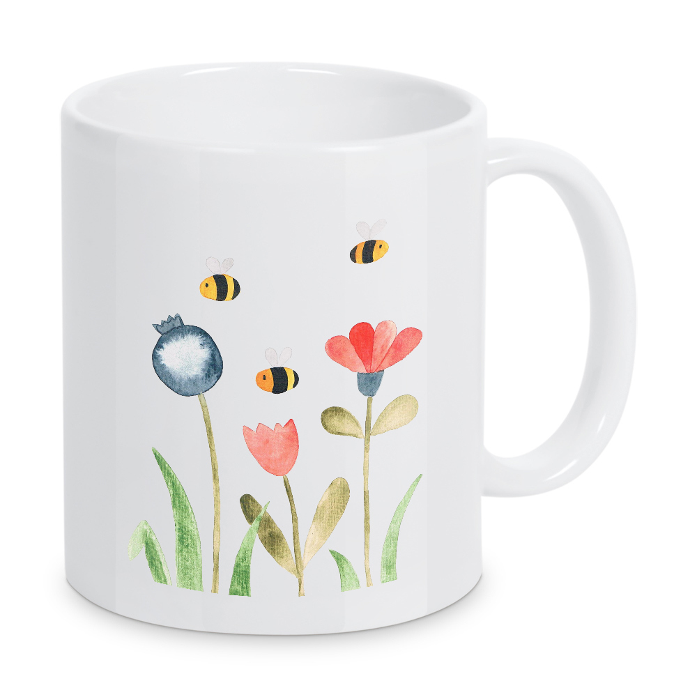 Tasse "Blumenwiese mit Bienen" artboxONE - Natur,Floral,Für Kinder
