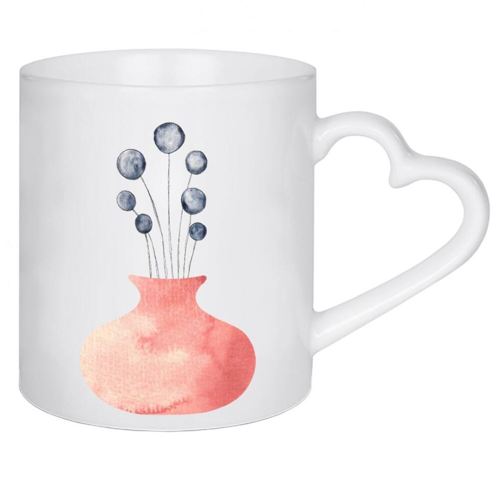 Herztasse "Wildblumen in Vase" artboxONE - Natur,Floral,Geometrie