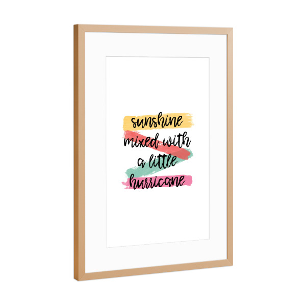 Poster mit Rahmen Kupfer "Sunshine Mixed" artboxONE - Typografie