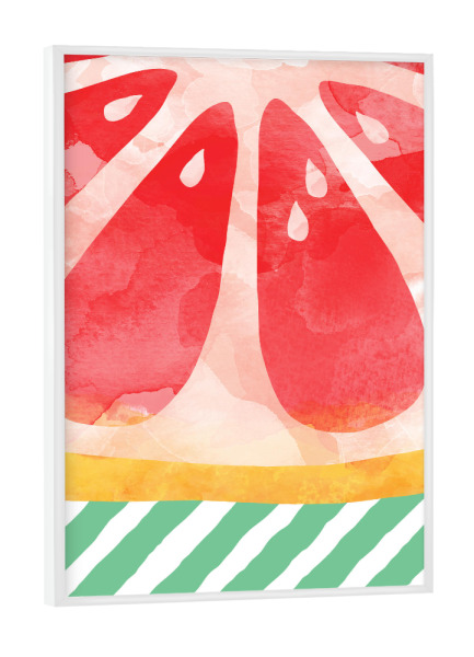 Poster mit weißem Rahmen "Red Grapefruit Abstract" artboxONE - Essen & Trinken,Essen & Trinken / Obst & Gemüse