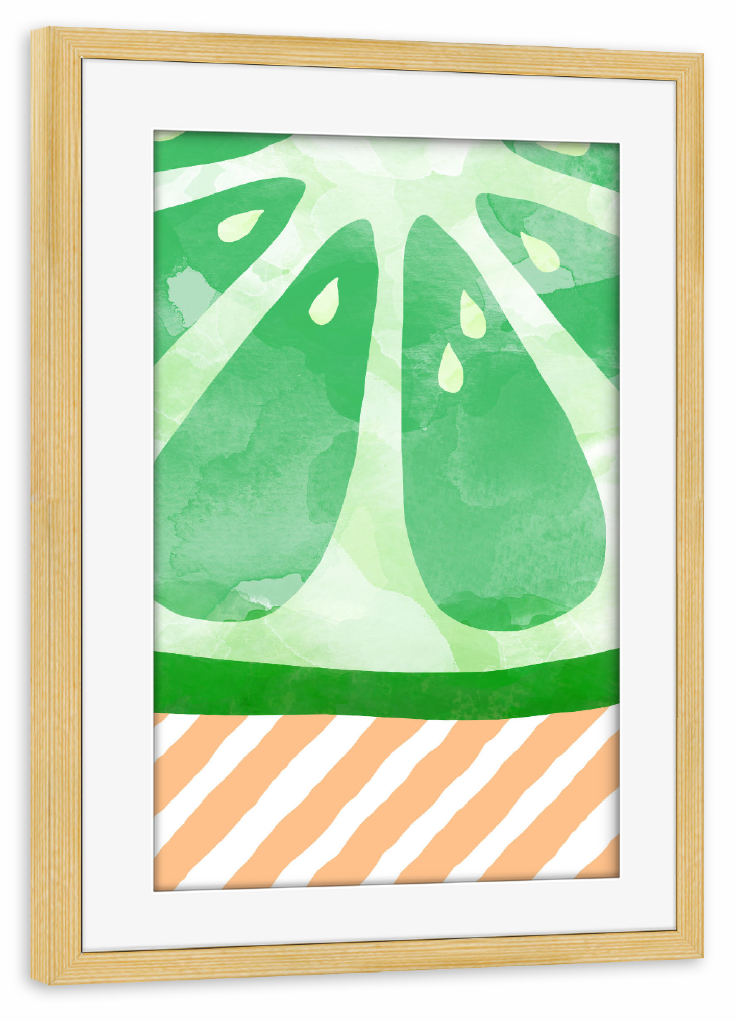 Poster mit Rahmen kiefer "Lime Abstract" artboxONE - Essen & Trinken,Abstrakt,Essen & Trinken / Obst & Gemüse
