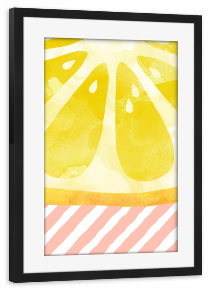 Poster mit Rahmen schwarz "Lemon Abstract" artboxONE - Essen & Trinken,Abstrakt,Essen & Trinken / Obst & Gemüse