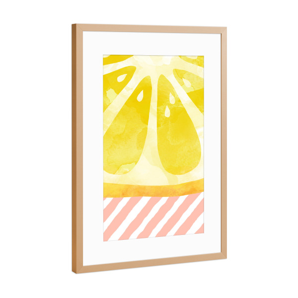 Poster mit Rahmen Kupfer "Lemon Abstract" artboxONE - Essen & Trinken,Abstrakt,Essen & Trinken / Obst & Gemüse