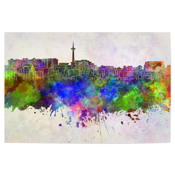 Poster 30x20 cm "Kyoto skyline in watercolor" artboxONE - Städte,Reise,Abstrakt,Architektur