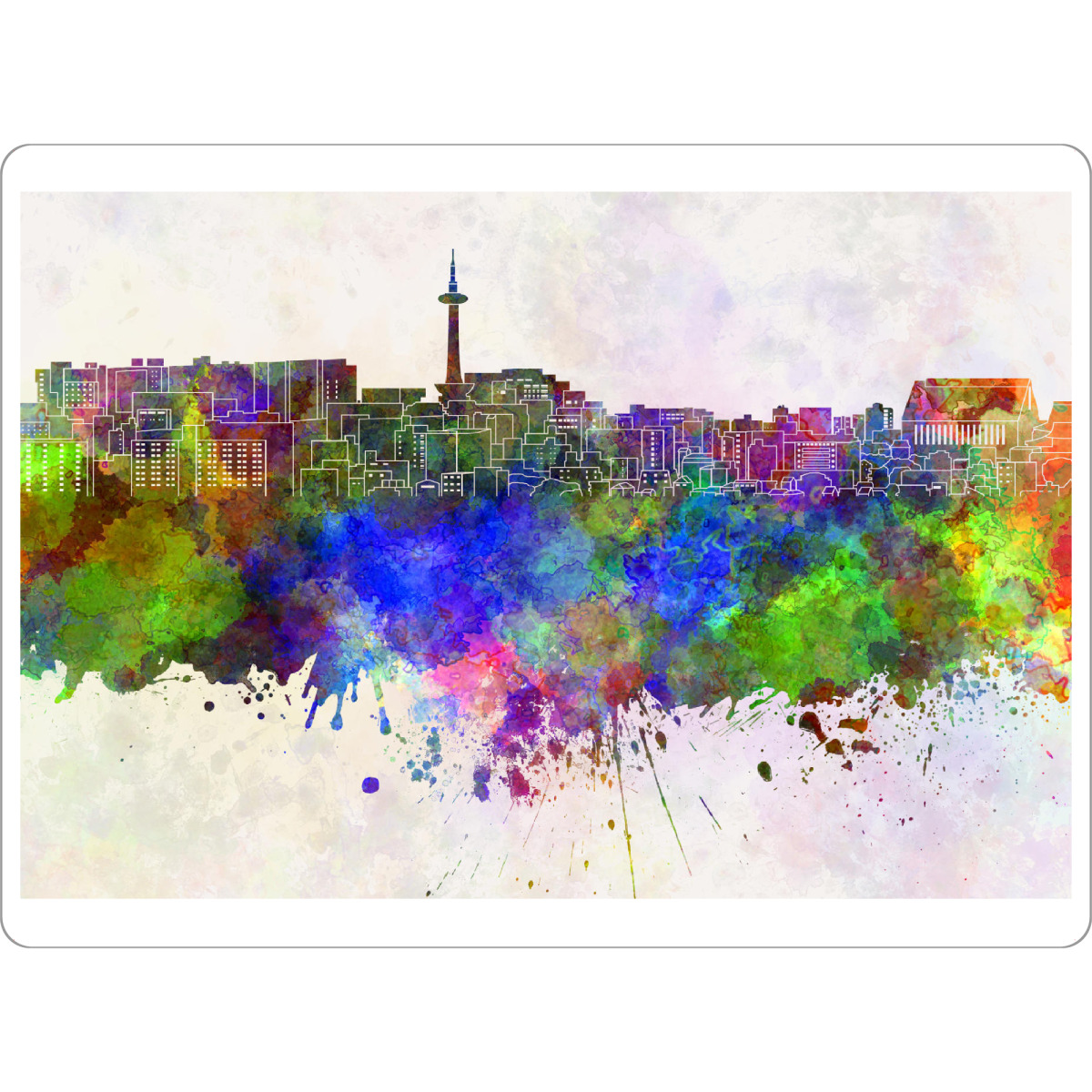 Tischset "Kyoto skyline in watercolor" artboxONE - Städte,Reise,Abstrakt,Architektur