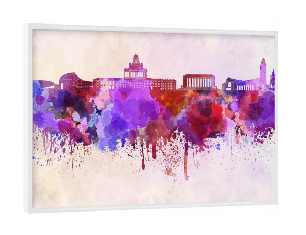 Poster mit weißem Rahmen "Helsinki skyline in watercolor" artboxONE - Städte,Reise,Abstrakt,Architektur