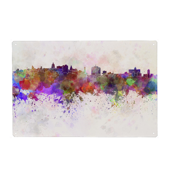 Holzbild "Havana skyline in watercolor" artboxONE - Städte,Reise,Abstrakt,Architektur
