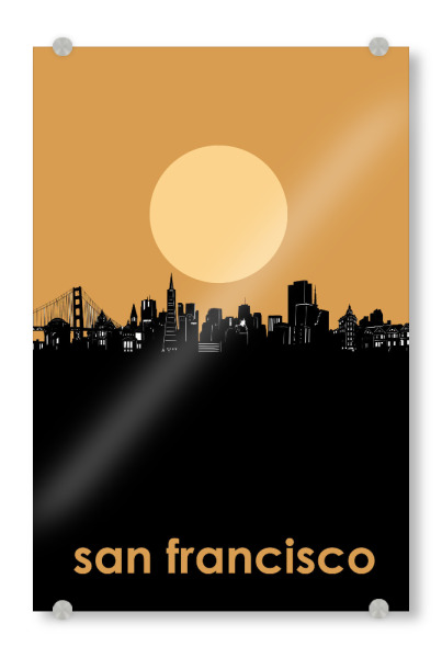 Acrylglasbild "San francisco skyline minimalism" artboxONE - Städte,Reise,Abstrakt,Städte / San Francisco