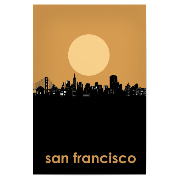 Poster 30x20 cm "San francisco skyline minimalism" artboxONE - Städte,Reise,Abstrakt,Städte / San Francisco