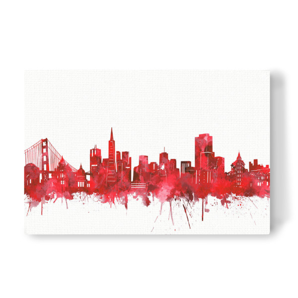 Leinwandbild "San francisco skyline red" artboxONE - Städte,Reise,Städte / San Francisco