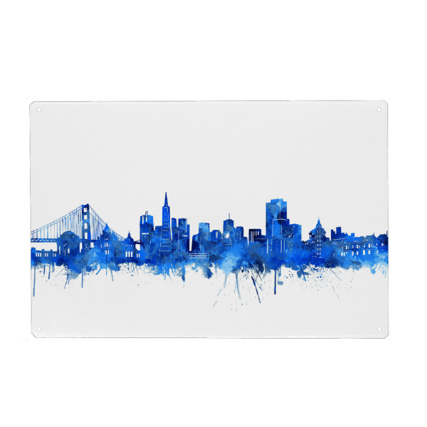 Holzbild "San francisco skyline bue" artboxONE - Städte,Reise,Städte / San Francisco