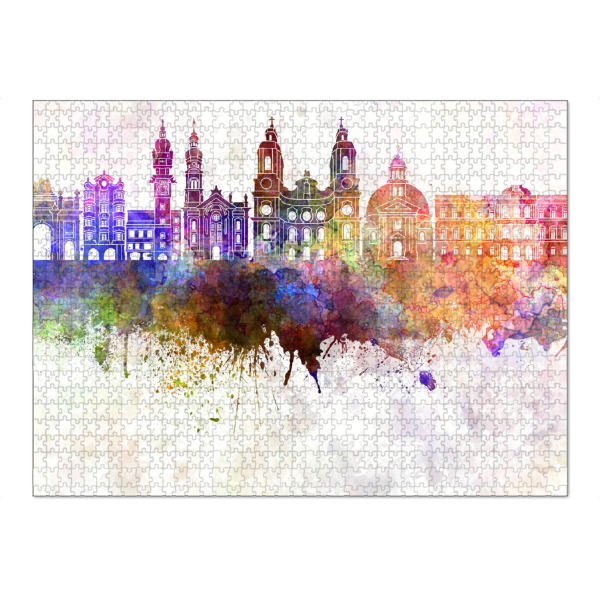Puzzle Ravensburger "Innsbruck skyline in watercolor" artboxONE - Städte,Reise,Abstrakt,Architektur