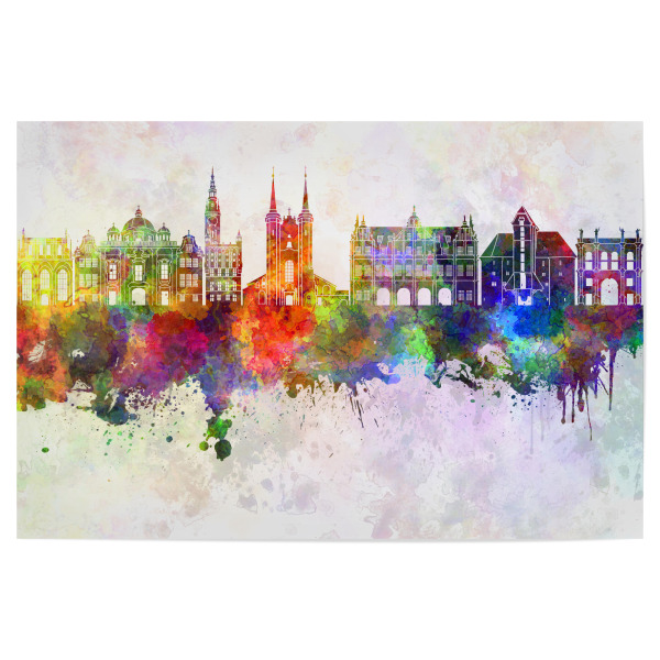 Poster "Gdansk skyline watercolor" artboxONE - Städte,Reise,Abstrakt,Architektur