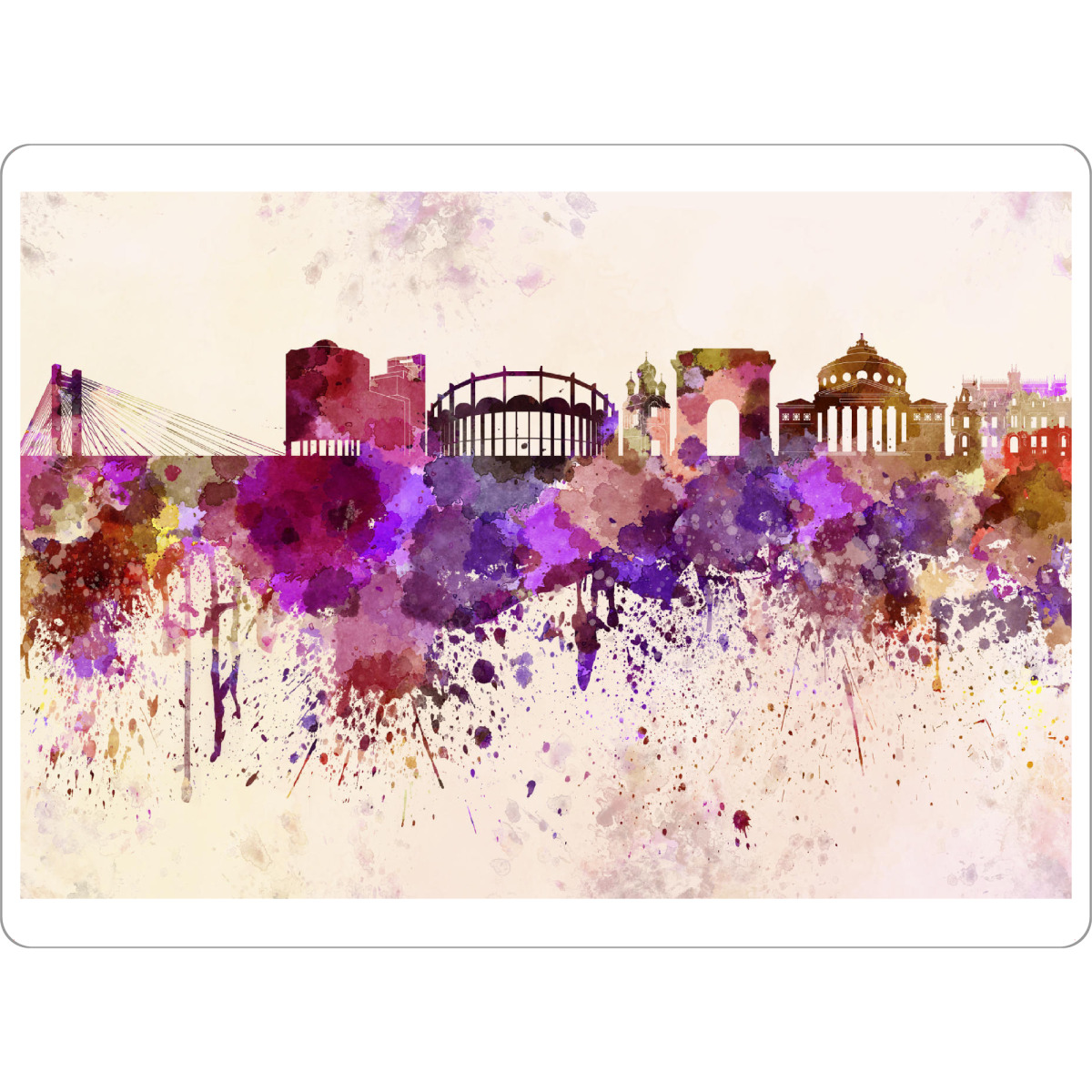 Tischset "Bucharest skyline in watercolor" artboxONE - Reise,Abstrakt,Architektur,Städte / Budapest