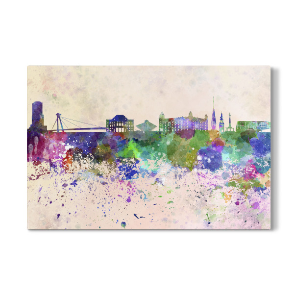 Galerie-Print "Bratislava skyline in watercolor" 30x20 cm artboxONE