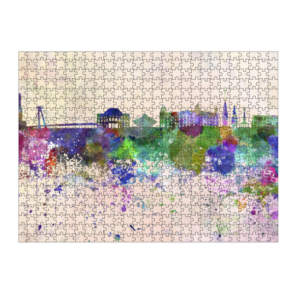 Puzzle Ravensburger "Bratislava skyline in watercolor" artboxONE - Städte,Reise,Abstrakt,Architektur