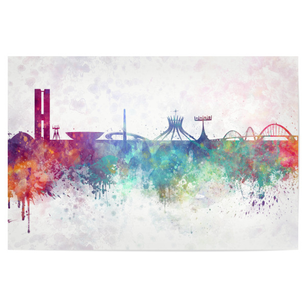 Poster "Brasilia skyline in watercolor" artboxONE - Städte,Reise,Abstrakt,Architektur