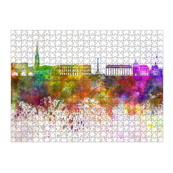 artboxONE Puzzle "Bordeaux skyline in watercolor" artboxONE - Städte,Reise,Abstrakt,Architektur