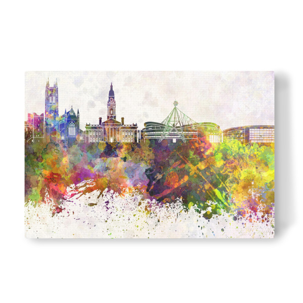 Leinwandbild "Bolton skyline in watercolor" artboxONE - Städte,Reise,Abstrakt,Architektur