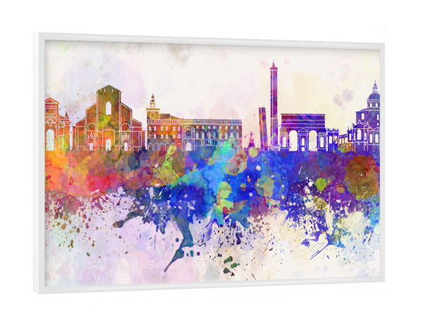 Poster mit weißem Rahmen "Bologna skyline in watercolor" artboxONE - Städte,Reise,Abstrakt,Architektur