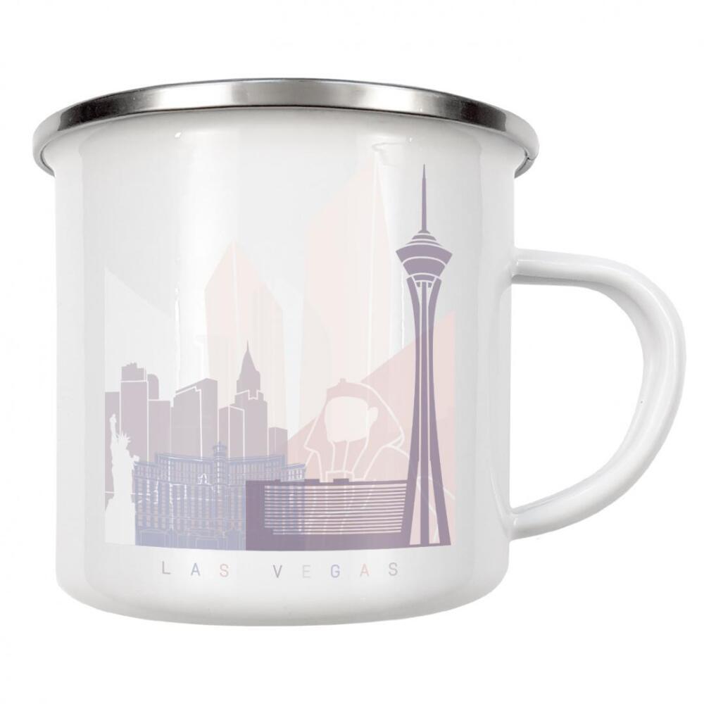 Emaille Tasse "LAS VEGAS-SKYLINE-PASTELL" artboxONE - Städte,Architektur