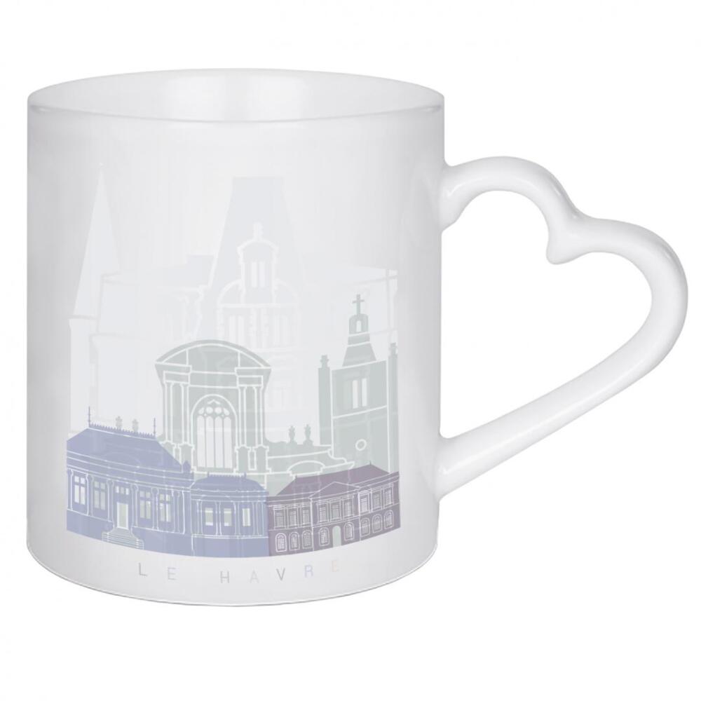 Herztasse "LE HAVRE SKYLINE PASTELL" artboxONE - Städte,Architektur