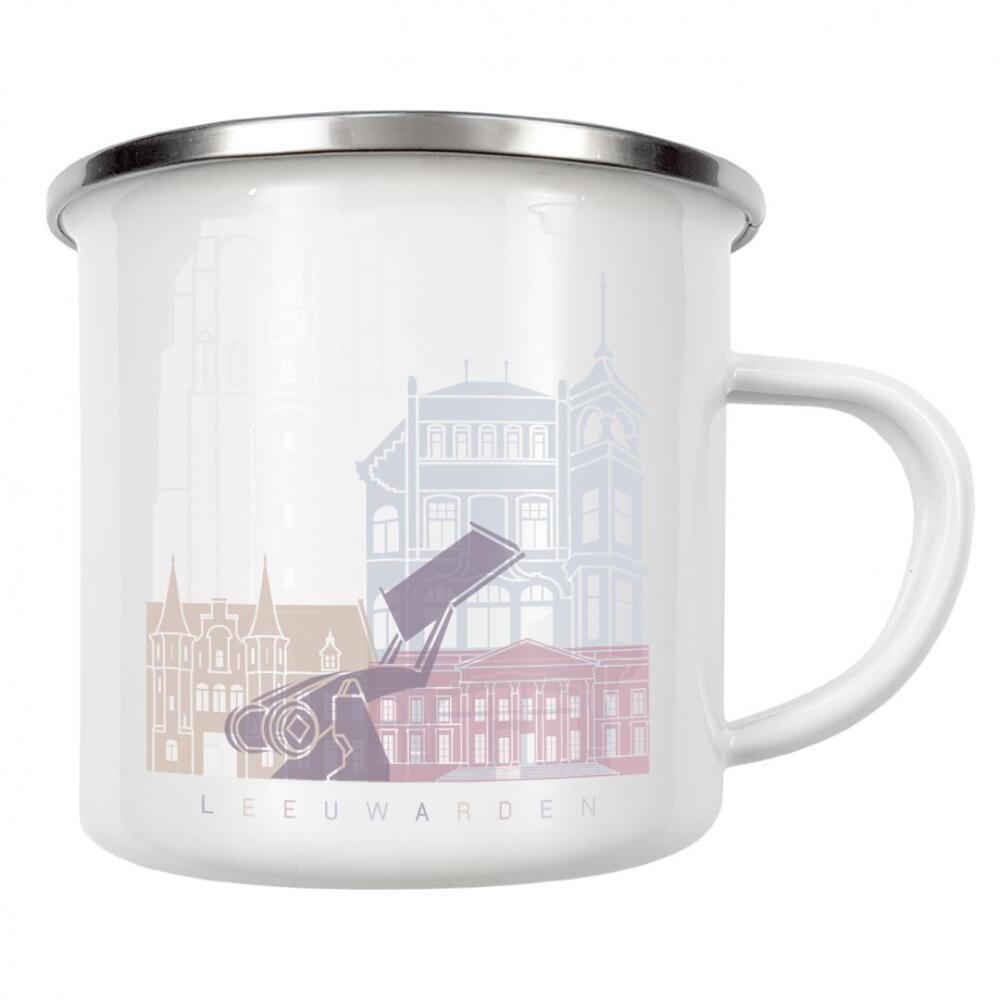 Emaille Tasse "Skyline von Leeuwarden" artboxONE - Städte,Architektur